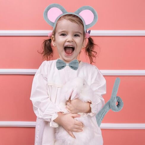 Animal Costume Accessory Cosplay Mouse Donkey Ear Tail Bow Tie Set Birthday Halloween Christmas Party Dress Up Costume Set in Saudi Arabia
