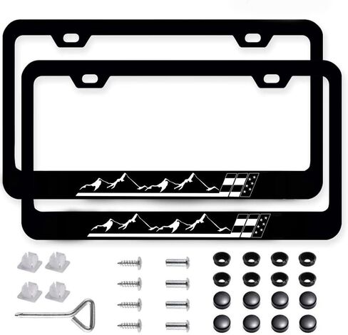 2PCS Black License Plate Frames Holder Premium Aluminum Alloy Weather Proof fit for Honda Accord in Saudi Arabia