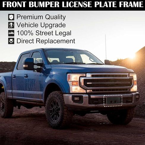 License Plate Frame Compatible with F250 F350 Super Duty 2023 2024 Front Bumper License Plate Bracket Holder Replace FO1068203 PC3Z-17A385-AA PC3Z17A385AA in Kuwait