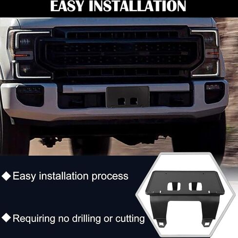 License Plate Frame Compatible with F250 F350 Super Duty 2023 2024 Front Bumper License Plate Bracket Holder Replace FO1068203 PC3Z-17A385-AA PC3Z17A385AA in Kuwait