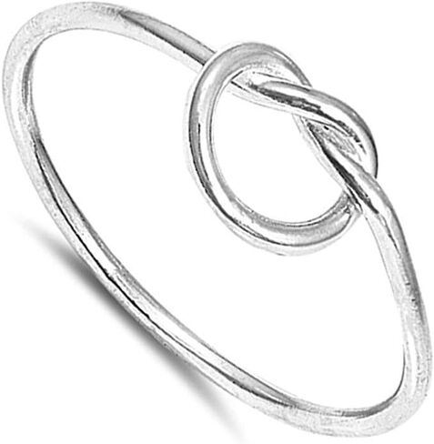 Love Knot Heart Infinity Promise Ring New Sterling Silver Band in Saudi Arabia