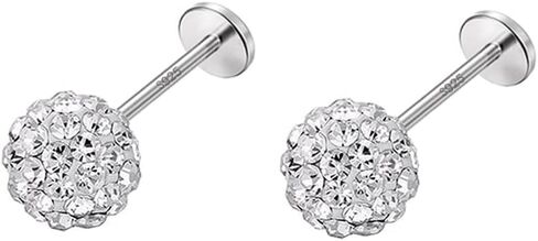 Izpack 20G كريستال الكرة الغضروف Labret أقراط 925 الفضة الاسترليني تمهيد تشيكوسلوفاكيا الزنمة الشفاه مونرو الحلزون ترصيع الأنف خواتم تألق ميدوسا بادي ثقب المجوهرات هدايا للنساء الفتيات عيد الميلاد in Saudi Arabia