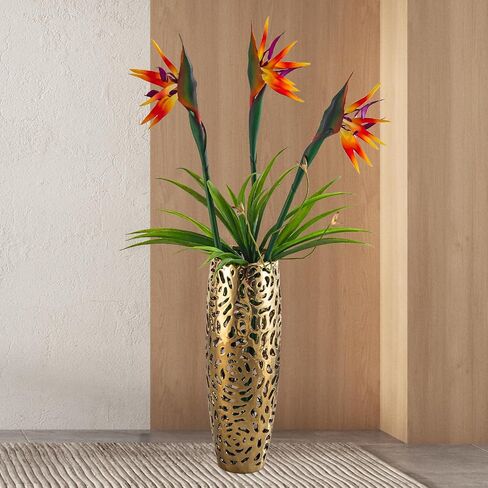 Golden Vase, Ceramics Vase for Modern Room Decor, Floor Vase for Bedroom Decor Farmhouse Decor and Kitchen Décor in Saudi Arabia