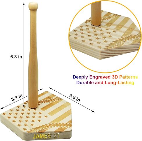 Reversible Personalized Gifts Baseball Ring Holder Display Case Softball Tournament Championship Sports Memorabilia Organizer Wood Personalized Gifts For Kids,Dad,Grandpa in Kuwait