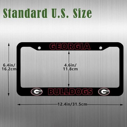 2 Packs Matte Black for Ga Bulldogs License Plate Frames -2 Holes License Plate Holder for UGA,Universal Aluminum Tag Frame for License Plate for Front and Rear Car Tags in Saudi Arabia
