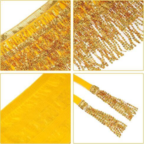 الترتر شرابة وشاح الورك سباركلي هامش تنورة رقص البطن مع السراويل الغنائم المعدنية الهذيان قيعان للنساء in Kuwait