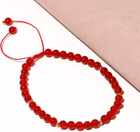 Jewever 6mm Reiki Semi-Precious Gemstones and Crystals Beaded Anklet Spiritual Energy Ankle Bracelets for Women in Kuwait
