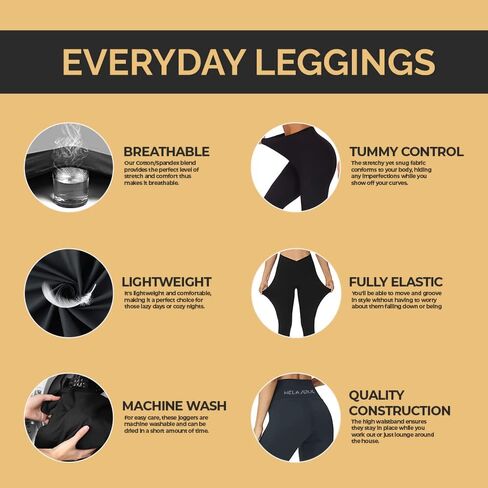 Lilyana Women's Cotton/Spandex Regular Fit Black Track Stretchable Leggings, Perfect for Workout in Saudi Arabia