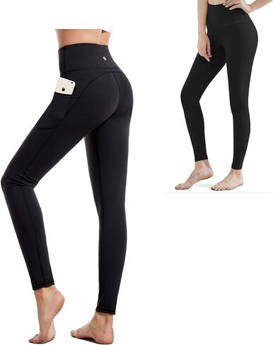 سروال يوجا CAMBIVO بجيوب + بنطال ضيق للتمرين للنساء (كبير) in Kuwait