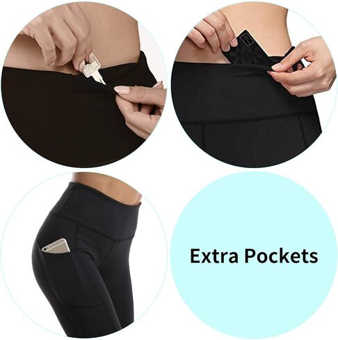 سروال يوجا CAMBIVO بجيوب + بنطال ضيق للتمرين للنساء (كبير) in Kuwait