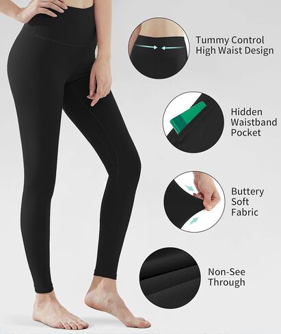 سروال يوجا CAMBIVO بجيوب + بنطال ضيق للتمرين للنساء (كبير) in Kuwait