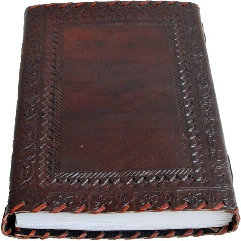 vintage crafts Leather Large Journal Handmade Diary | Antique Blank Book | 10" Vintage Style Brown Notebook | Daily Planner With Lock and Key gift for men & Women in Kuwait