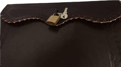 vintage crafts Leather Large Journal Handmade Diary | Antique Blank Book | 10" Vintage Style Brown Notebook | Daily Planner With Lock and Key gift for men & Women in Kuwait