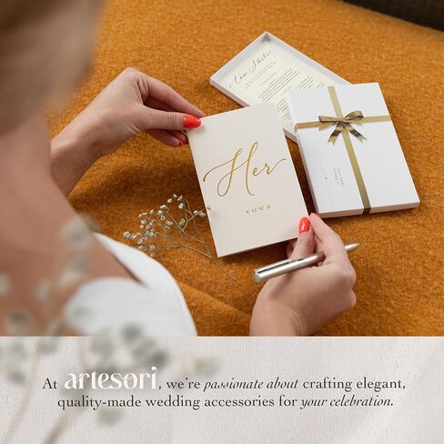 ARTESORI Wedding Vow Book for Him, Soft Touch, Gold Foil Engraving & 28 Lined Pages - Wedding Vow Books His and Hers, Wedding Essentials, Wedding Registry Ideas, Wedding Day Gifts, Groom Book [White] in Saudi Arabia