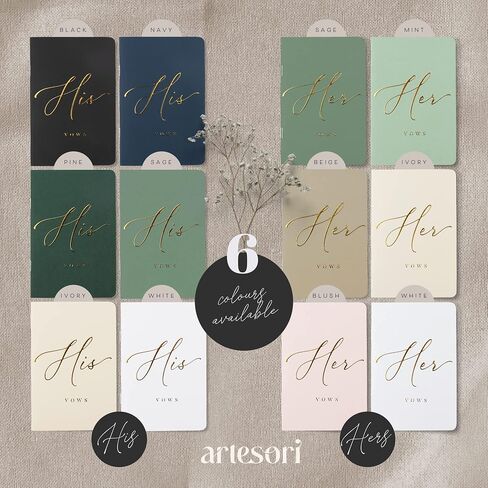 ARTESORI Wedding Vow Book for Him, Soft Touch, Gold Foil Engraving & 28 Lined Pages - Wedding Vow Books His and Hers, Wedding Essentials, Wedding Registry Ideas, Wedding Day Gifts, Groom Book [White] in Saudi Arabia