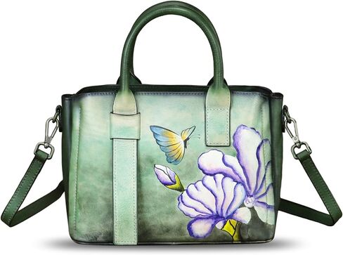 حقيبة يد من الجلد الطبيعي للنساء حقيبة يد جلدية مرسومة يدويًا بمقبض علوي وحقيبة كروس مصنوعة يدويًا in Kuwait