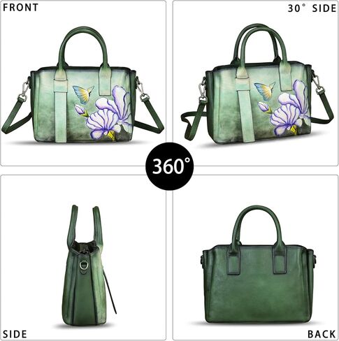 حقيبة يد من الجلد الطبيعي للنساء حقيبة يد جلدية مرسومة يدويًا بمقبض علوي وحقيبة كروس مصنوعة يدويًا in Kuwait