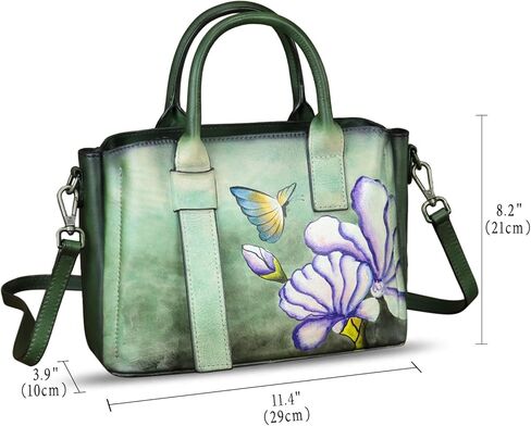 حقيبة يد من الجلد الطبيعي للنساء حقيبة يد جلدية مرسومة يدويًا بمقبض علوي وحقيبة كروس مصنوعة يدويًا in Kuwait