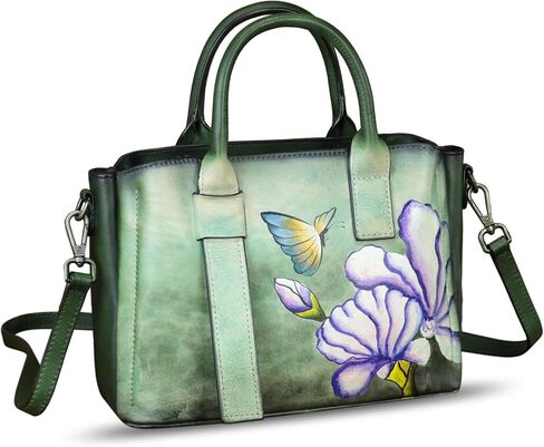 حقيبة يد من الجلد الطبيعي للنساء حقيبة يد جلدية مرسومة يدويًا بمقبض علوي وحقيبة كروس مصنوعة يدويًا in Kuwait