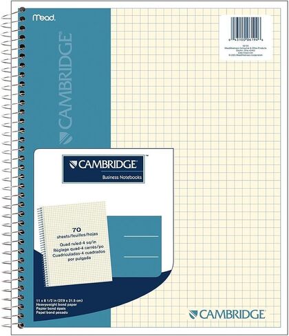 Cambridge Quad Wirebound Notebook 70ct (06194) Pack Of 6 in Saudi Arabia