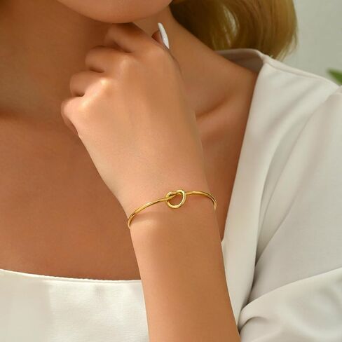 Gold Bracelet for Women 18K Gold Plated Dainty Forever Love Knot Bracelet Bangle Bridesmaid Proposal Gifts for Wedding in Kuwait
