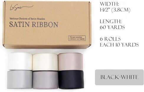 LASOIE-حزمة شريط الساتان، أشرطة زينة الحفلات، ديكور الزفاف، أقواس الشريط للشعر، زينة شريط عيد الميلاد، زينة حفلة عيد الميلاد، شريط لتغليف الهدايا، لون أحمر اللون-38 مم - 1-1/2 بوصة in Kuwait