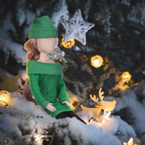 Geyoga 3 Set 12 Pcs Winter Christmas Doll Clothes and Accessories 12 Inch Doll Suit Doll Pants Shoes Sweater Outfits, Dolls are Not Included(Red, Green, Black) in Saudi Arabia