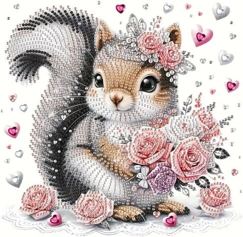 hill froeistung Special Shape Squirrel Diamond Art Painting Kits for Adults,Flower Diamond Art Kits for Beginners,Love Diamond Art Kits for Home Decor12×12inch Animals in Saudi Arabia