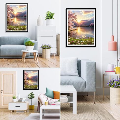 MXJSUA Diamond Painting Kits for Adults, Diamond Art Kits for Adults, Gem Art Kits for Adults for Gift Home Wall Decor 12x16inch, Sunset in Saudi Arabia