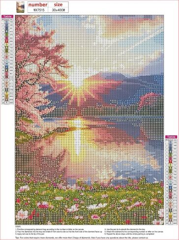 MXJSUA Diamond Painting Kits for Adults, Diamond Art Kits for Adults, Gem Art Kits for Adults for Gift Home Wall Decor 12x16inch, Sunset in Saudi Arabia