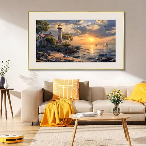 HeeBenor Large Diamond Art Kits for Adults Landscapes, 5D Mountain Diamond Painting Kits, DIY Full Drill Diamond Art Sunset Lake, Gem Art Kit for Adults for Home Wall Decor 27.5 X 15.7 Inch in Kuwait