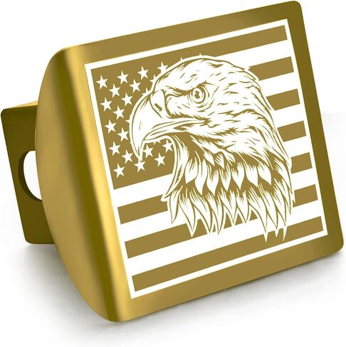STEEL HAWK Heavy Duty American Flag Stainless Steel Trailer Hitch Cover for 2-Inch Receivers-PVD Black American Flag Eagle in Saudi Arabia