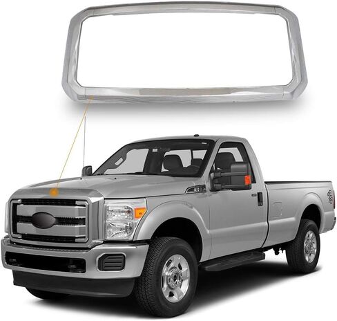 أغطية شواية الكروم من YOUNGERCAR لـ 2011-2016 Ford F-250 F-350 F-450 F-550 غطاء شبكة غطاء المصد الأمامي ABS فائق التحمل (ليس بديلاً للشبكة) in Kuwait