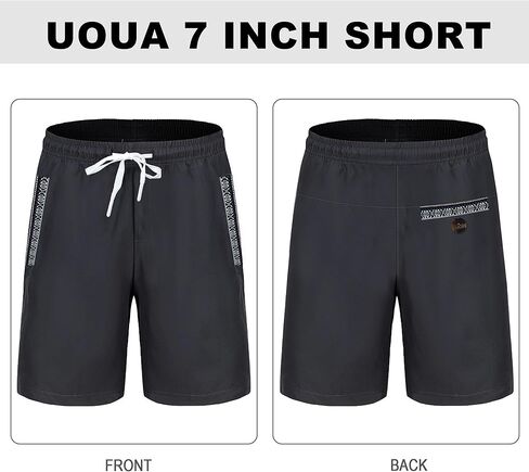 UOUA Men's Casual Shorts 7" Drawstring Summer Beach Stretch Waist Quick Dry Golf Athletic Gym Short in Saudi Arabia