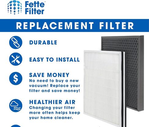 Fette Filter - FLT9200 True HEPA Air Purifier Filter H and Carbon Combo Pack Compatible with FLT9200 for AC9200 Air Purifier - (1 HEPA & 1 Carbon Filter) in Saudi Arabia