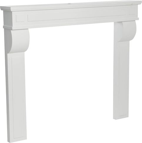 Creative Co-Op Lodge Fireplace Mantel, Distressed Cream in Kuwait