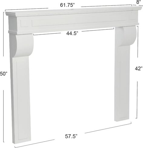 Creative Co-Op Lodge Fireplace Mantel, Distressed Cream in Kuwait