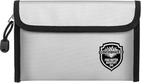 Fireproof Document Bag (5x8 inch), Waterproof Money Bag Pocket with Zipper Closure, Storage Pouch for Valuables, A4 A5 Document File, Cash, Credit Card, Passport (Grey) in Kuwait