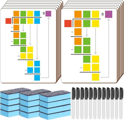 12 Set Dry Erase Board Double Sided 8 x 6 Inch, 12 Dry Erase Markers and 12 Small Whiteboard Dry Eraser, Portable White Board for Kids Student Teachers Office School Group Supply in Saudi Arabia