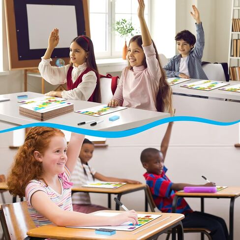 12 Set Dry Erase Board Double Sided 8 x 6 Inch, 12 Dry Erase Markers and 12 Small Whiteboard Dry Eraser, Portable White Board for Kids Student Teachers Office School Group Supply in Saudi Arabia