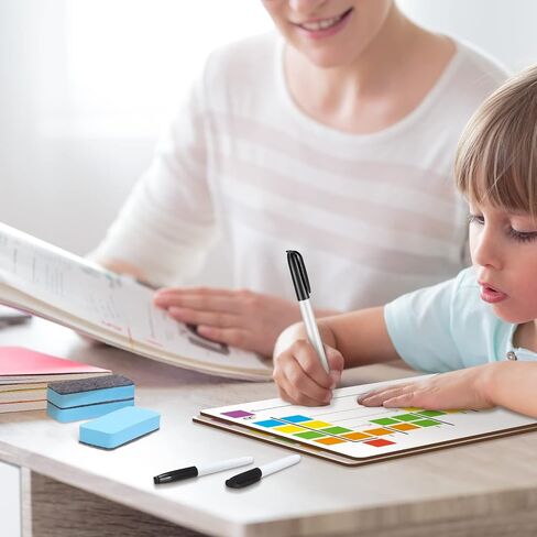 12 Set Dry Erase Board Double Sided 8 x 6 Inch, 12 Dry Erase Markers and 12 Small Whiteboard Dry Eraser, Portable White Board for Kids Student Teachers Office School Group Supply in Saudi Arabia