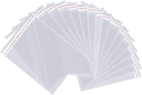 UltraOutlet 9 x 12 inches Large Clear Resealable Cellophane Bags for Packaging Products 300ct Plastic Self-sealing Gift Bags Self Adhesive Bags for Gifts,Clothes, Small Business, Thank you Stickers in Kuwait