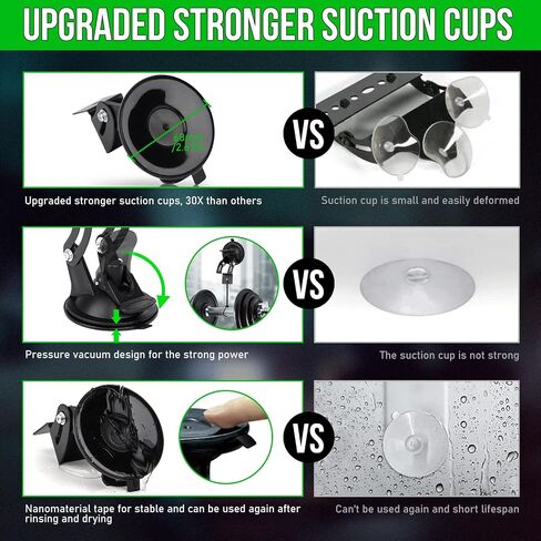 OPP ULITE White Green Windshield Dash Strobe Lights, Safety Flashing Warning Hazard Front/Rear Light Bar, 18W 24pcs Led, 20 Modes, w/Suction Cups for Emergency Construction Vehicles Trucks Snowplow in Saudi Arabia