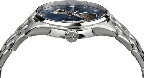 Hamilton Watch Jazzmaster Open Heart Auto | Swiss Made | 42mm Stainless Steel Case | Blue Dial Analog Watch | Silver Stainless Steel Bracelet (Model: H32705141) in Saudi Arabia