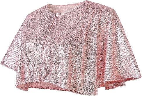 Women's 1920s Sequin Shawl Wrap Bridal Shawl Cover up Beaded Evening Cape in Saudi Arabia