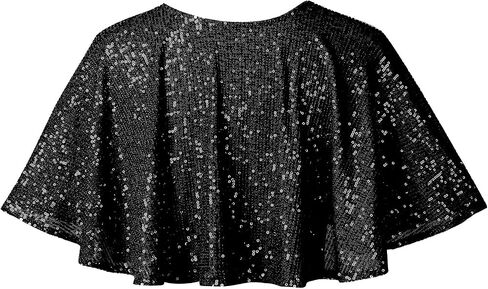 Women's 1920s Sequin Shawl Wrap Bridal Shawl Cover up Beaded Evening Cape in Saudi Arabia
