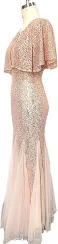 Women's 1920s Sequin Shawl Wrap Bridal Shawl Cover up Beaded Evening Cape in Saudi Arabia