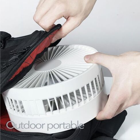 مروحة محمولة قابلة للطي لاسلكية قابلة لإعادة الشحن، مروحة محمولة بقاعدة قابلة للطي ومكتب ومروحة أرضية لاسلكية مع مروحة قائمة تعمل بالبطارية 7200 مللي أمبير في الساعة للمطبخ المنزلي والتخييم في الهواء الطلق (أبيض) in Kuwait