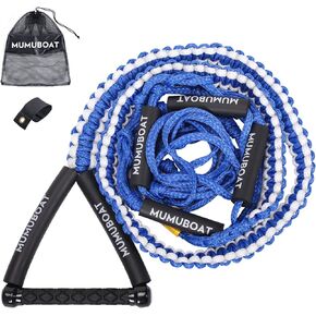 حبل Wakesurf بطول 25 قدمًا مع مقبض EVA، 6 أقسام من حبال الرياضات المائية العائمة لركوب الأمواج