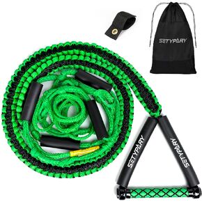 SETYPARY 25ft Wakesurf Rope and Handle, Floating Wake Surf Ropes, 6 Section Removeable Surf Tow Rope